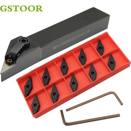10PCS VNMG160408 TM carbide insert +1pc MVJNR2020K16 MVJNR2525M16 MVJNR1616K16 CNC Lathe Turnning cutter toolholder