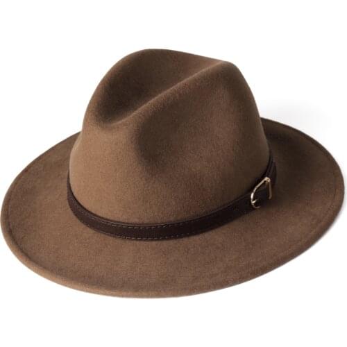 FURTALK 100% Australia Wool Fedora Hat Women Men Hat Ladies Fedoras Wide Brim Jazz Felt Hat Vintage Bucket Panama Winter Cap