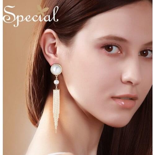 Special Europe and the United States S925 Needle earrings long Liusu ear Nail Women have no ear hole ear clip，S1839E