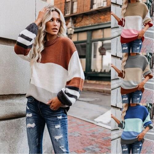 Womens Sweaters Long Sleeve O-neck Jumper Casual Knitted Sweater Oversize Female Autumn Winter Warm Pulovers for Women