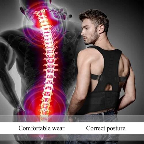 1PCS Men Women Shoulder Back Magnets Posture Corrector Back Support Brace Humpback Postural Correction Belt Chiropractic Vest