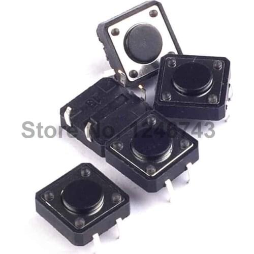 100PCS DIP 4pins Tactile Push Button Switch 12X12X4.3 mm 12*12*4.3MM