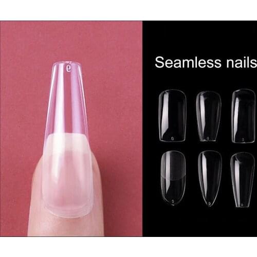 100Pcs/Box False Nails Full Cover Press On Nails Extension Reusable Transparent Thin Fake Nails Sets Manicure Decoration Tips