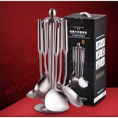 210211/Spatula set/ 304 stainless steel kitchenware full set of cookware cooking/Humanized design/Brushed polished