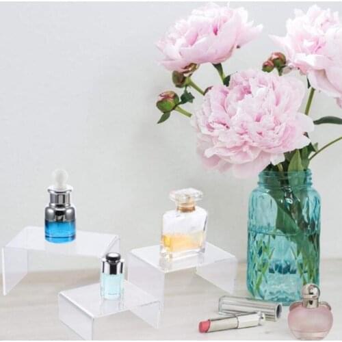 3Pcs/set 3mm Acrylic Display Stand Mini Figure Storage Rack Jewelry Cosmetic Lipstick Nail Polish Makeup Shelf Holder Organizer