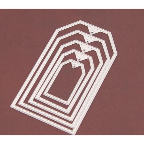 5 Pcs/set Creative Metal Cutting Dies Label Frames Card Die Cutter Stencil DIY Scrapbook Paper Photo Craft Template Dies