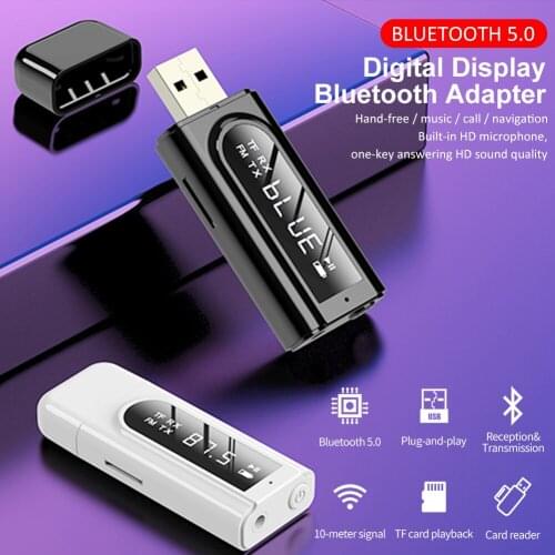 Bluetooth 5.0 Stereo Audio 2in1 Receiver Transmitter Mini Bluetooth AUX RCA USB 3.5mm Jack For TV PC A2 Car Kit Wireless Adapter