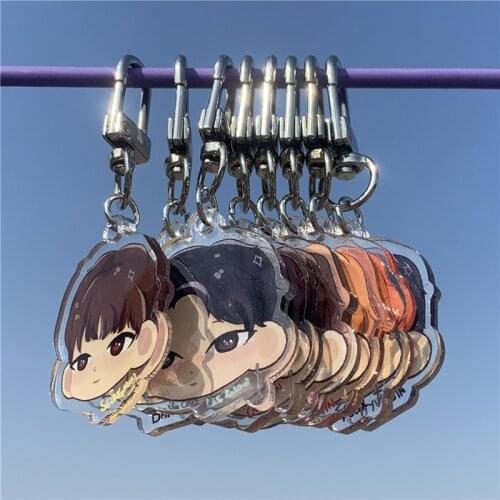 Stray Kids Cartoon Acrylic Keychain STAY Bag Pendant Key Ring Popular SKZ Q Version Character Creative Decoration Accessories