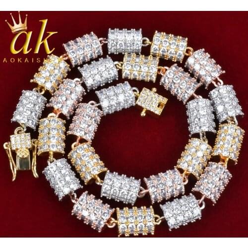 Colorful Link Necklace Chain For Women Hip Hop Jewelry Gold Color Copper Rock Street Charms