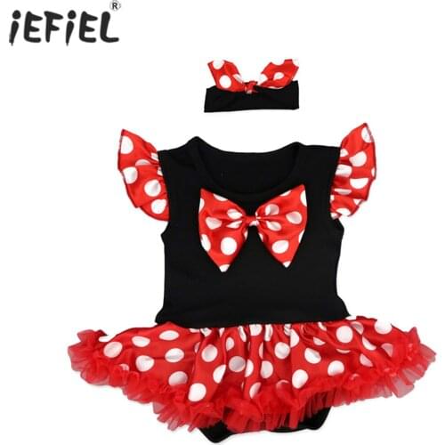 Newborn Mermaid Costume Infant Baby Girls Mermaid Rompers Jumpsuit Princess Polka Dots Tutu Dress+Headwear Outfits Baby Clothing
