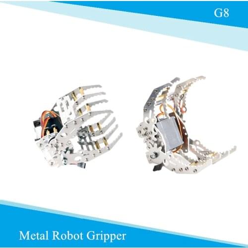 G8 Metal Gripper Hard Aluminum Alloy Manipulator Mechanical Arm Metal Robot Gripper Clamp for Servos Robot Parts DIY