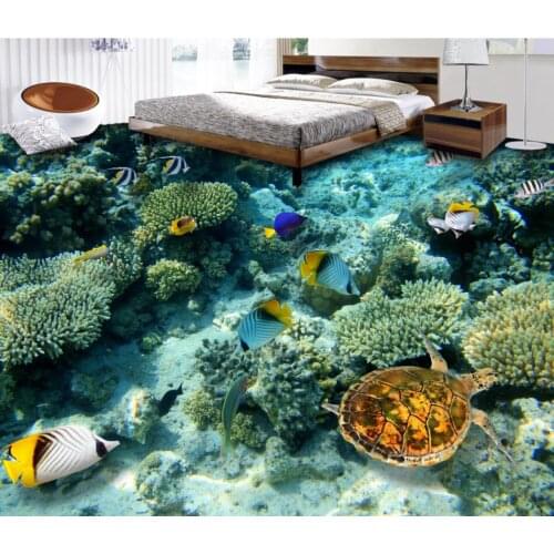 Beautiful scenery wallpapers floors Underwater World Coral 3D Floor 3d floor painting wallpaper