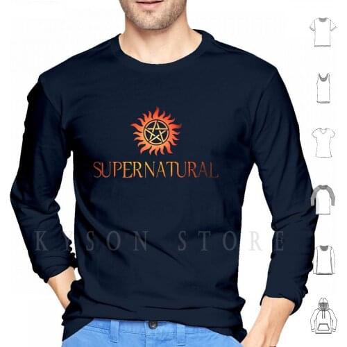 Supernatural Logo In Red Hoodie Long Sleeve Supernatural Winchester Sam Dean Sam And Dean Castiel Bobby Angel Destiel