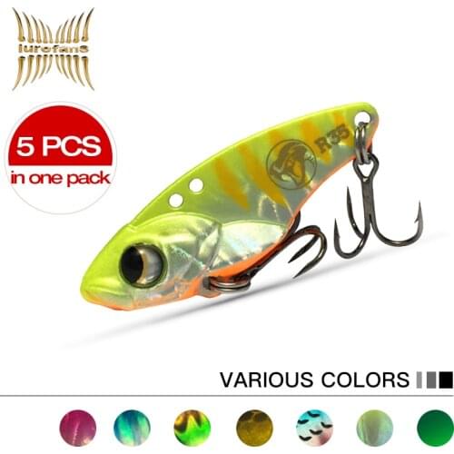 LUREFANS-SHIZHAN-R35/40/45 Rattlisnake VIB 5pcs 35mm/5g 40mm/7.5g 45mm/10g Artificial Pesca Fishing Baits Metal Catfish Lures