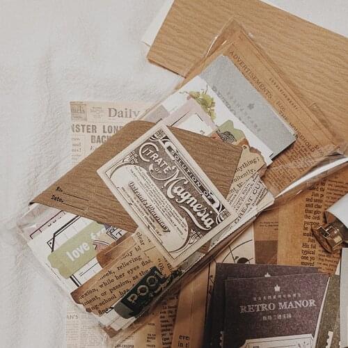 195pcs Vintage Memo Label Scrapbooking Material Paper Kit Junk Journal Paper Handmade Craft Paper Album Scrapbooking Supplies