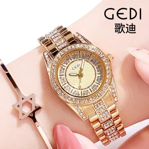 Diamond-Set Ladies Watch Bling Bling Gold Womens Waterproof Steel Belt WristWatch Dropshipping 2020 Relogio Feminino