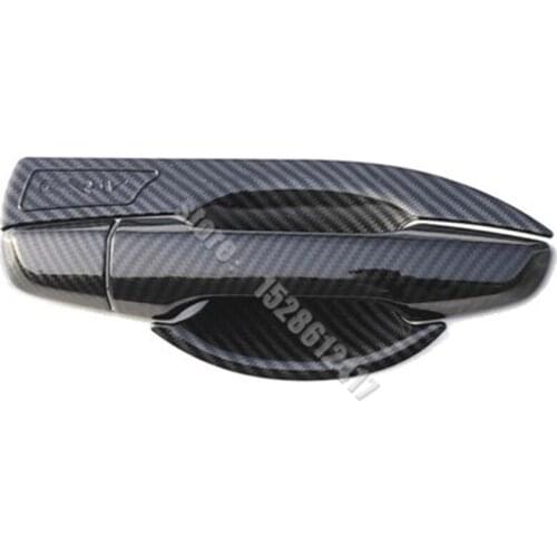Carbon Fiber ABS Exterior Door Handle Cover Door Bowls Sticker Trim for Honda CR-V CRV 2017-2021 Car styling