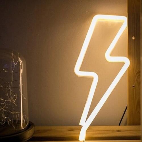 Flash Shaped Neon Signs Decorative Atmosphere LED Night Lights USB/Battery Powered Acrylic Wall Decor for Room JDH88