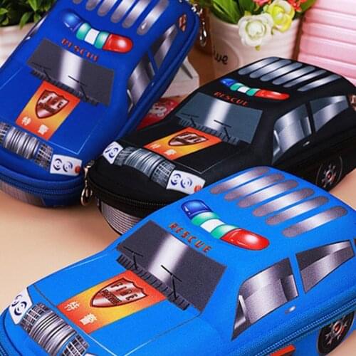 Novelty 3D Racing Car Style Pencil Case Hidden Storage Grids Inside Double Zipper Closure Cute Staionery Bag Great Gifts
