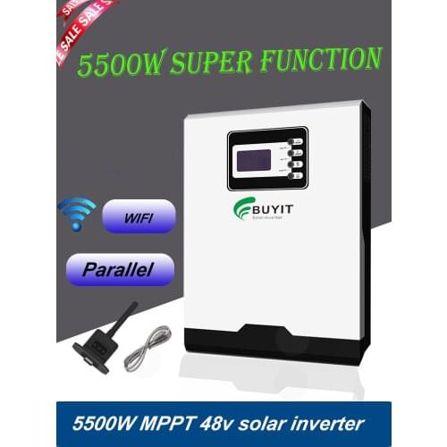 Parallel 5500W 5KVA Off Grid 48V MPPT Hybrid Solar Inverter 100A With WIFI /Can Activate LifePO4 /Can Work Without Batteries