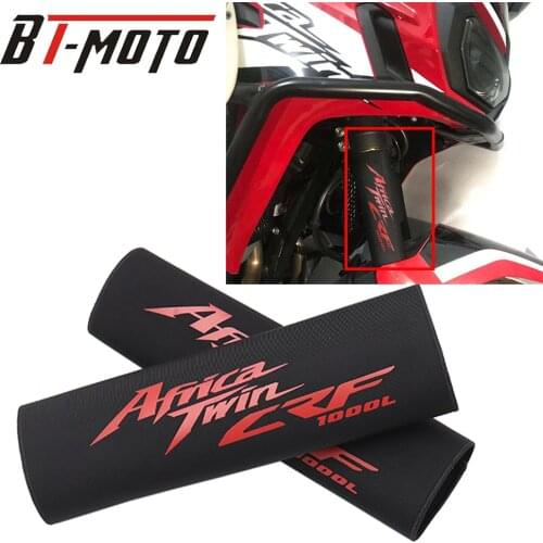Motorcycle Stretch Fabric Velcro Front Fork Protector Shock Absorber Guard Wrap Cover Skin For Honda Africa Twin CRF1000L 1000L