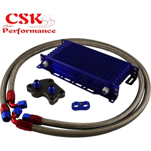 Fit For BMW Mini Cooper S R53 02-06 10Row Oil Cooler+Filter Adapter Kit