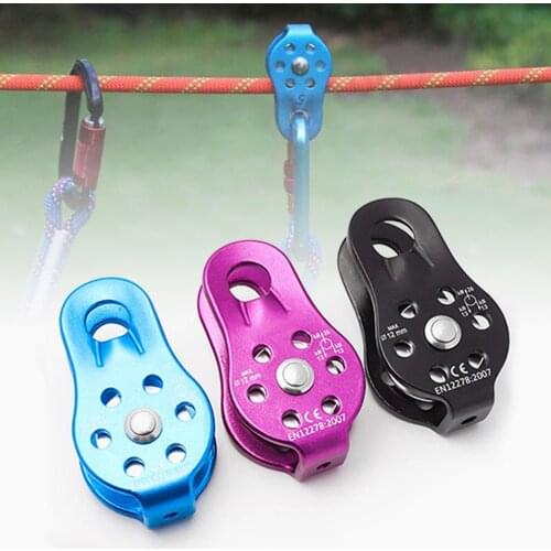 Professional Rock Climbing Pulley Fixed Sideplate Single Sheave Pulley Outdoor Survival Tool High Altitud Traverse Hauling Gear