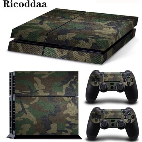 Cool Camouflage Print Decal Skin For PS4 +2PCS Controller Protective Skins Decal Stickers For Sony Playstation 4 Game Accessory