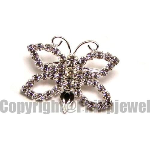 Rhinestone butterfly fashion pin brooch ornament jewelry accessory 6pcs x New Custom design gift