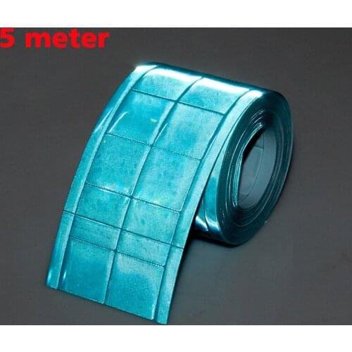 Light Blue Reflective Tape PVC Belt Stripe Warning Tape Sew On Clothes Cap Bags 50mm (2") x 5meters