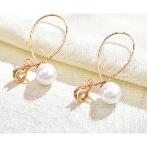 Trend Simulation Pearl Long Earrings Female Moon Star Flower Rhinestone Wedding Pendant Earrings Fashion Korean Jewelry Earrings