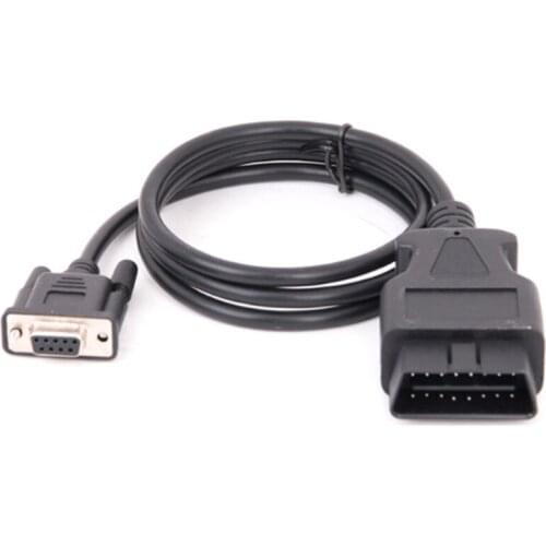 Universal 16PIN DB9 RS232 Serial Cable for Diagnostic Adapter Scanner OBDII Connertor Auto Vehicle OBD2 Extender Cable