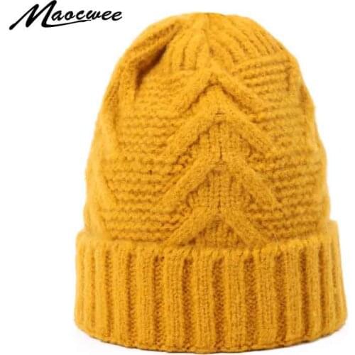 Winter Wool Crochet Beanie Hat For Women Men Soft Warm Cap Autumn Female Unisex Outdoor Knitted Solid Color Casual Skullies Hat