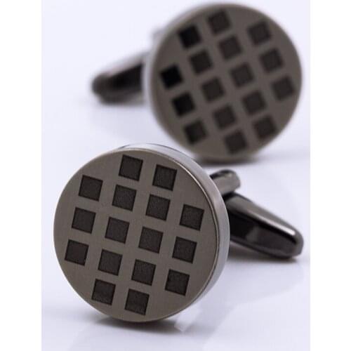 KFLK jewelry for men brand of high quality shirts cufflinks round gun black cufflinks fashion wedding gift button