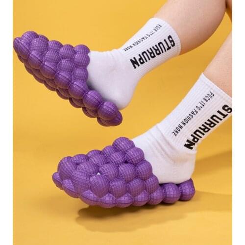 Men Summer Slippers Non-slip Women Bubble Sandals Platform Massage Slippers for Man Beach Flip Flops Home Bathroom Slides Shoes