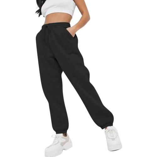 Fengqiyunhai Women Wide Led Sweatpants Casual Solid Color High Waist Sportswear Running Pants Spring Winter Autumn Sport Pants