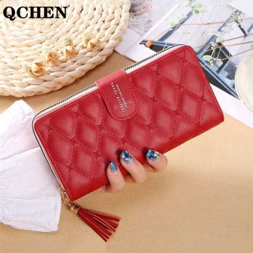 Ladies Wallet Womens Long Simple Fashion Single Zipper Large Capacity Clutch Wallet Mobile Phone Bag Tassel Forever Young 859