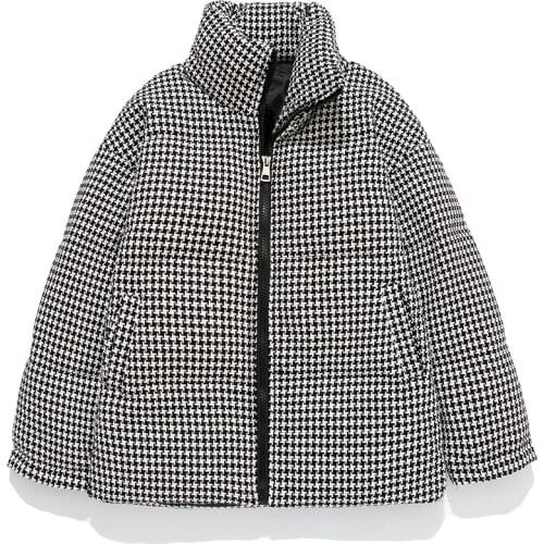 Winter Plaid Parkas Coats Men Warm Thicken Outerwear Fashion Causal Streetwear Korean Zip Up Padded Jacket Tops Male Clothing