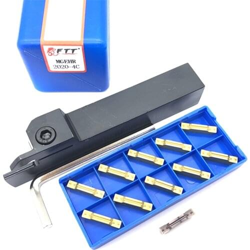 1pc MGEHR2020 4 Turning Tool Holder + 11pcs MGMN400 M CNC Carbide Inserts Turning Tools Lathe Parting and Grooving Tool Set