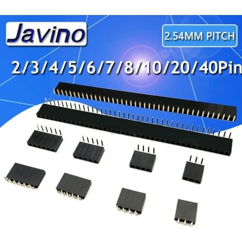 10PCS 1X/2/3/4/5/6/8/10/40 PIN Single Row Right Angle FEMALE PIN HEADER 2.54MM PITCH Strip Connector Socket 3p/4p/6p/8p/20p/40p