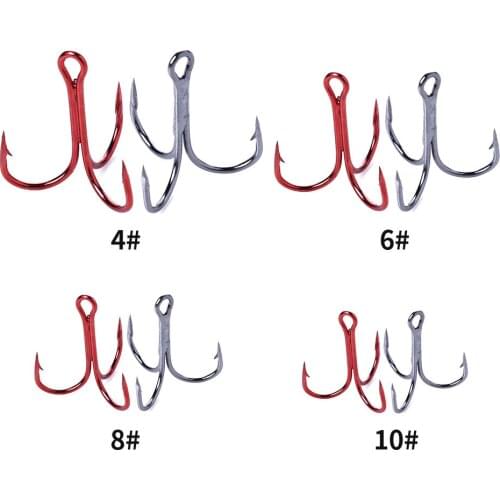 20pcs Fishing Hook 2/4/6/8/10# High Carbon Steel Treble Hooks Fishing Tackle Tool Round Bend Fish Hook for Bass Carp Pesca Iscas