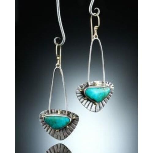 2020 Wholesale New European and American Fashion Creative Bag/lock Earrings Inlaid Long Color Separation Earrings