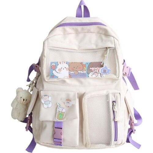 2021 Nylon School Bags for Teenage Girls Cute School Laptop Backpacks Women Travel Shoulder Bags Female Book Bags Rucksack