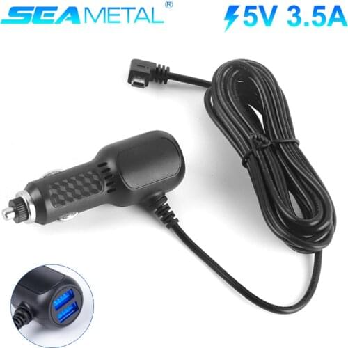 5V/3.5A Dash Cam Hardwire Kit 3.5m Dual USB Cigarette Lighter Power Adapter Fireproof ABS DVR Charging Cable Dashcam Power Wire