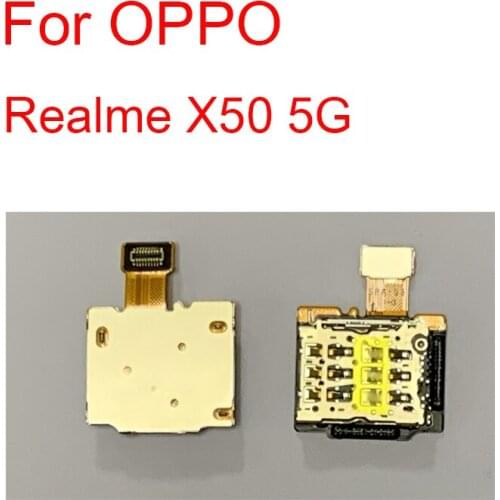 Sim Card Adapter Scoket Flex Cable For OPPO Realme X50 5G SIM Card Reader Holder Tray Slot Connector Replacement Parts