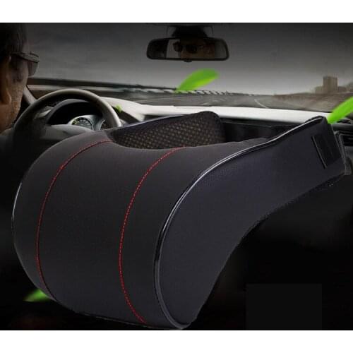 Car Black Pillow Head Rest Neck Rest Seat Head Safety Cushion Support Pad Memory Cotton Travelling Head Rest Holders