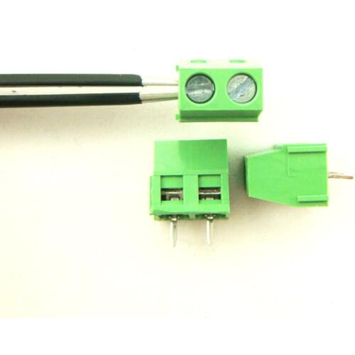 Free Shipping 100PCS 127-5.0-2P Screw 2Pin 5.0mm Staight Pin PCB Screw Terminal Block Connector(300V/12A)