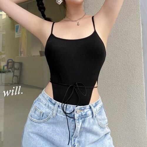 Sexy Black Bodysuit High Waist Bandage Skinny Leotard Tops Summer Sleeveless Romper Women Jumpsuit Bodycon Workout Streetweaqr