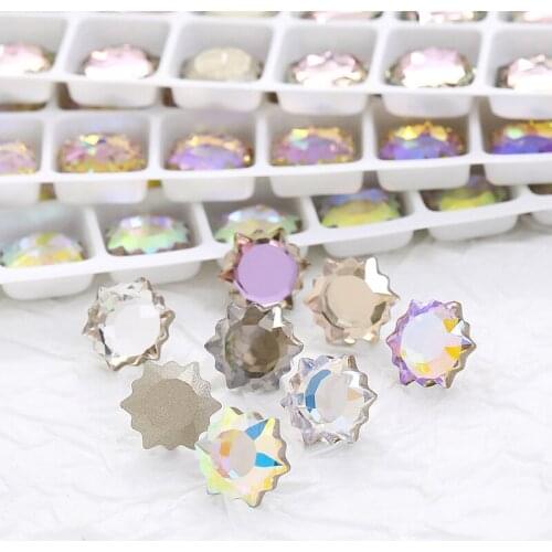 Swarovsky 8MM Magic Mirror Crystal Hexagon Clear Plated Rhinestone Luxury Stone Clothes Decoration Gemstone Accessories Beads