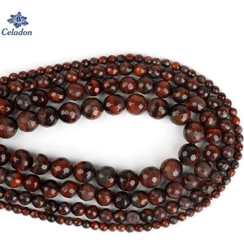 4 6 8 10mm Faceted Round Ball Natural Stone Beads for Jewelry Making DIY Necklace Bracelet Earring Findings Red Tigereye